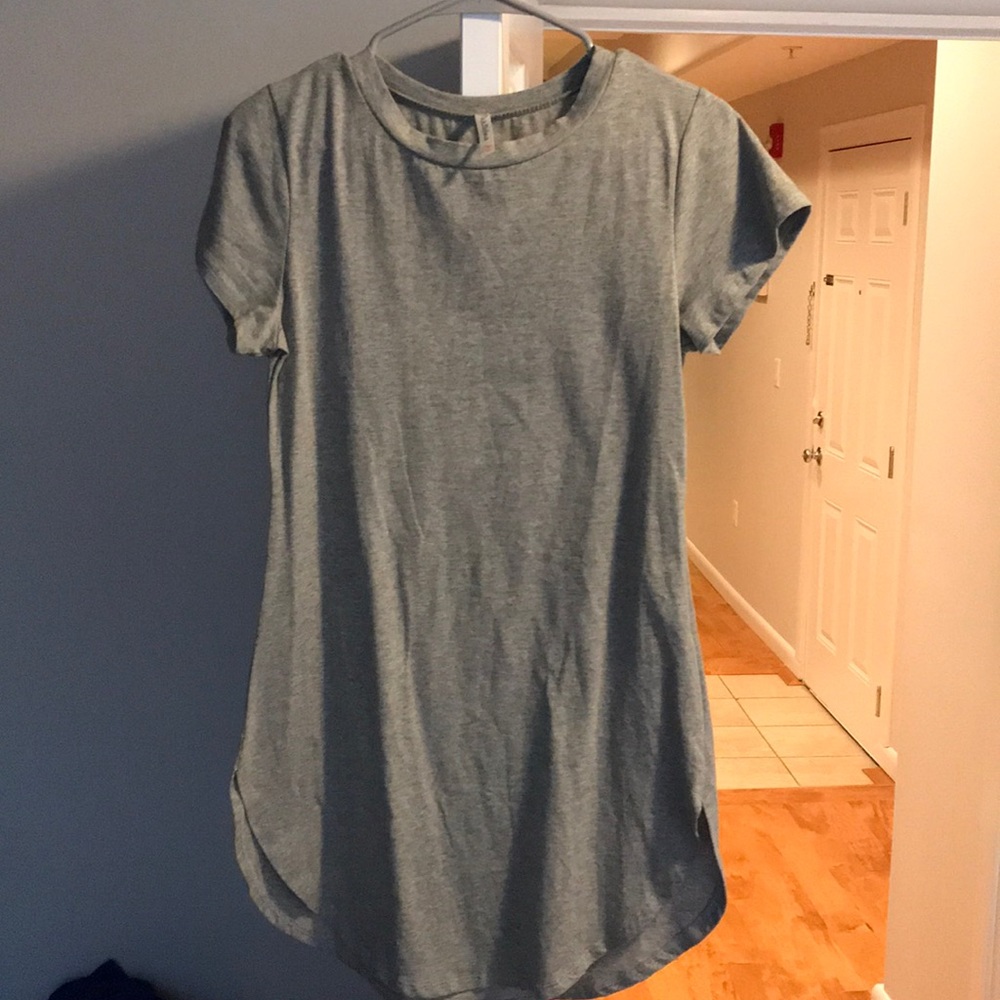Grey Cotton T-shirt Dress